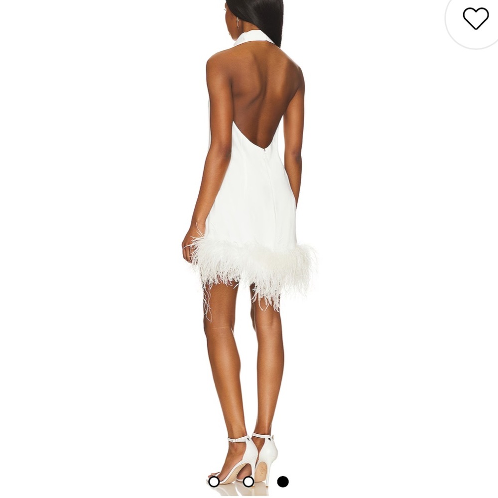 Amanda Uprichard white feather lunaria dress